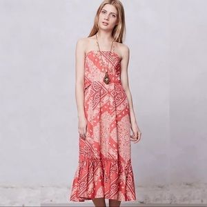 Anthropologie Holding Horse Red Bandana Maxi Dress